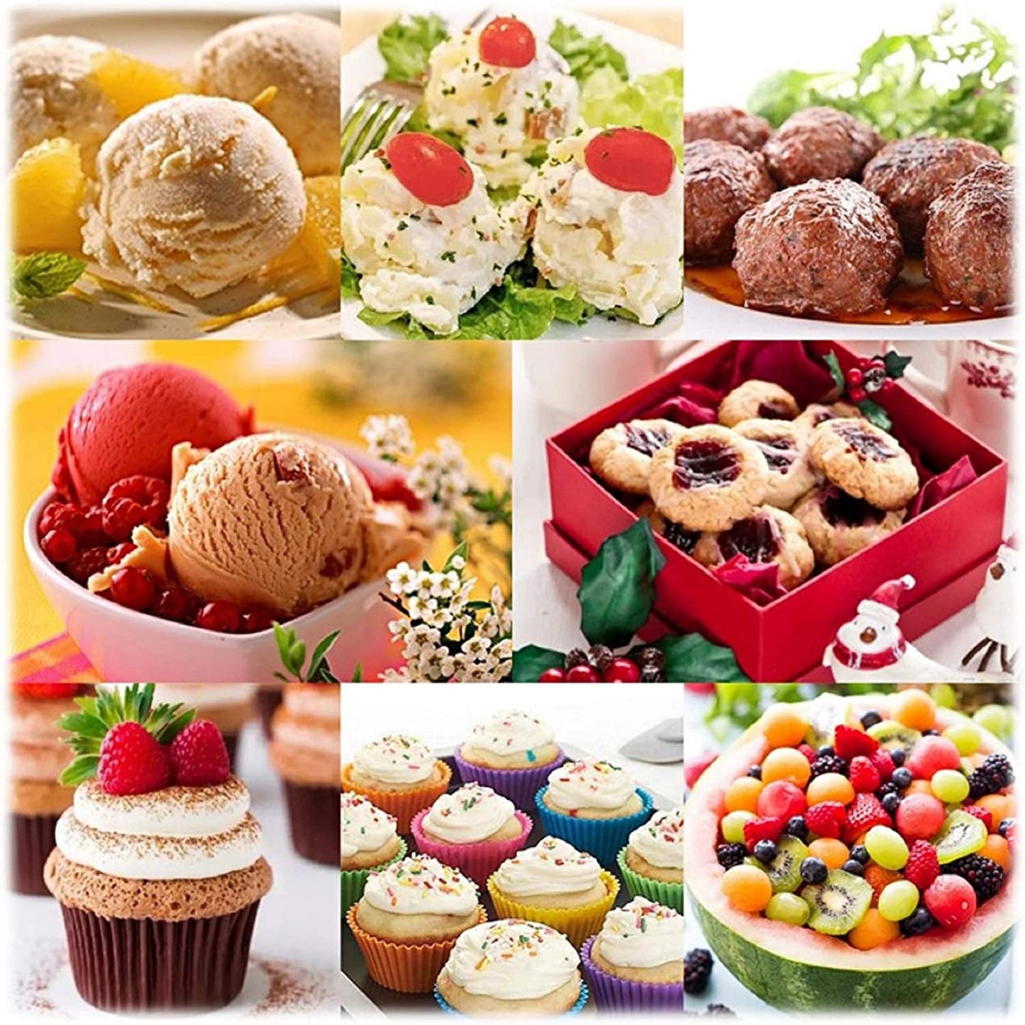 Norvo | 3-delt sett: Kake-scooper i rustfritt stål med utløser