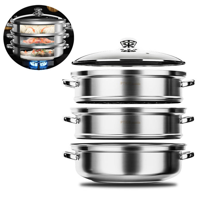 Skanto | 3-Tiers Mat Dampkoker - NutriSteam