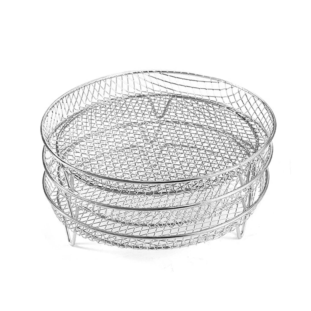 3-lags rustfritt stål Air Fryer Rack Universelt Stabilt Tilbehør | Skanto