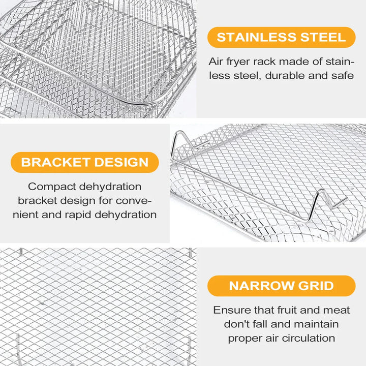 3-lags rustfritt stål Air Fryer Rack Universelt Stabilt Tilbehør | Skanto