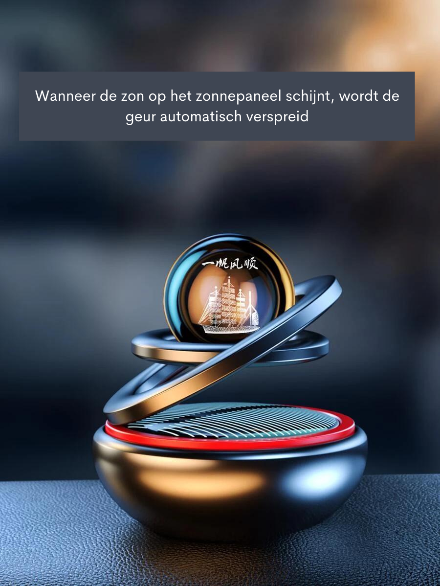 Norvo | Bil Luftfrisker | Solcelledrevet | 360° Duftfordeling | Luksuriøs Design | 4 Farger