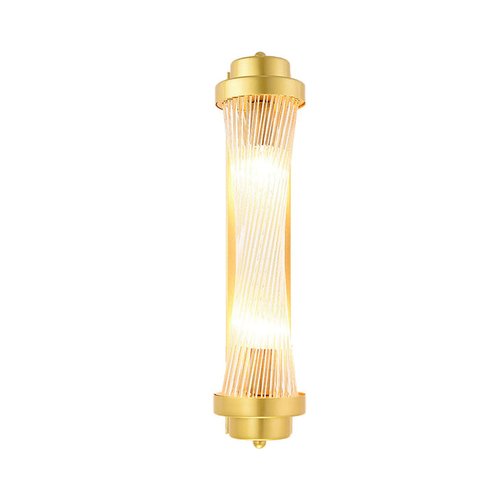 Cylinder Soverom Vegglampe Sconse Vintage Klart Glass 2 Hoder Gull LED Veggbelysning Armatur | Skanto