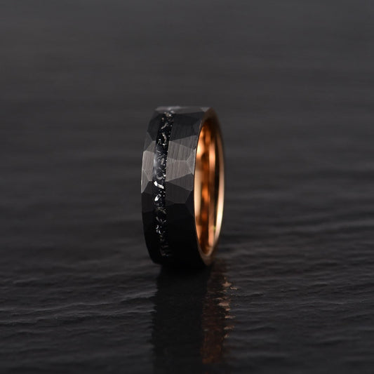 Ares - 8mm svart turmalin wolframkarbid ring