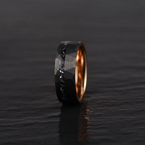 Ares - 8mm svart turmalin wolframkarbid ring