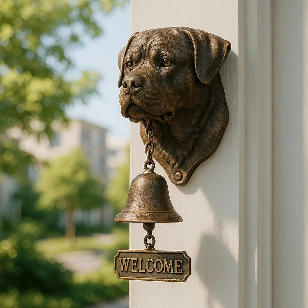 Willkommensglocke „Schäfer“ fra bronse – Elegante Wandglocke med Schäferhundmotiv