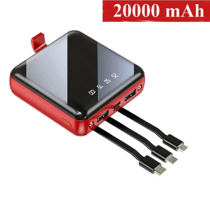 Skanto | Mini Power Bank 4-Tråder 20,000mAh