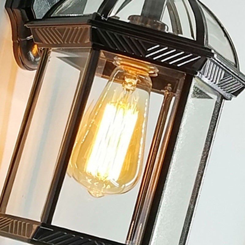 Tradisjonell europeisk vanntett aluminiums glass heksagonal prisme 1-lampe vegglampe for hagen | Skanto