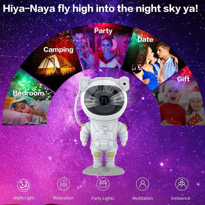 Skanto | Astronaut Prosjektor Galakse Stjernesky Nattlys