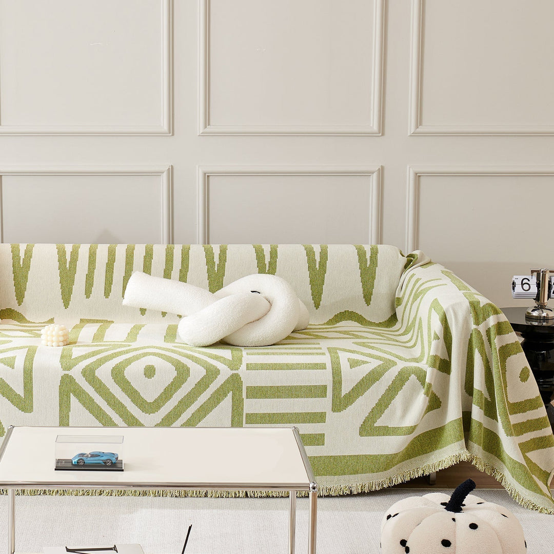 Geometrisk Boho Stil Sofa Trekk - Moderne, Stilig & Holdbar Sofa Beskyttelse | Skanto