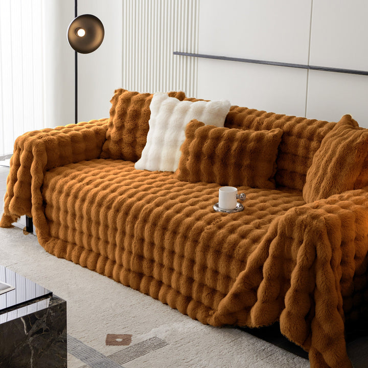 Luksus Ripple Faux Fur Sofa Deksel - Moderne, Stilig & Holdbar Sofa Beskyttelse | Skanto