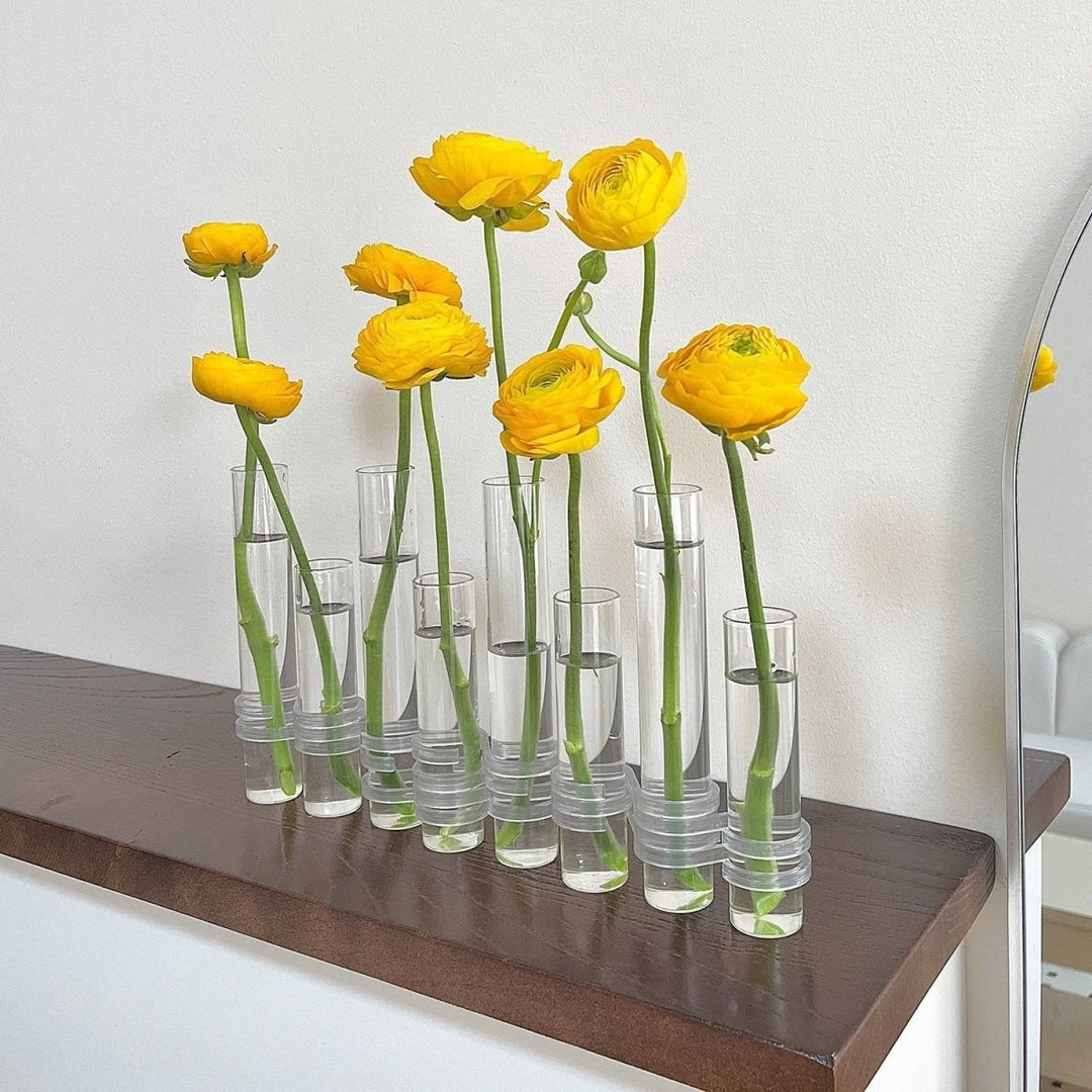 Skanto | Fleksible Blomster Vaser med Hengsler | Moderne Glassrør Vase
