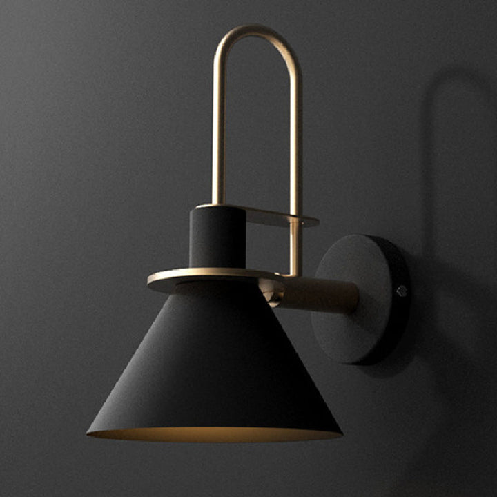 1 Lys Nattbord Veggmontert Lys Enkel Svart/Hvit/Grønn Vegglampe med Kjegleformet Metallskjerm | Skanto
