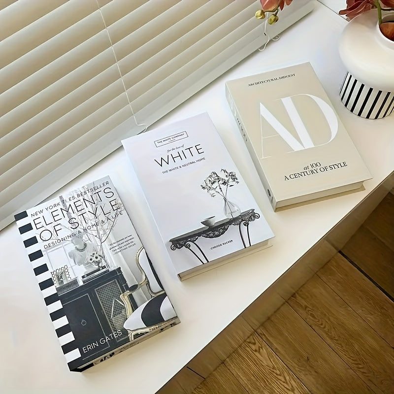 ChicDecor - Sett med 3 elegante bøker for interiørstil Skanto