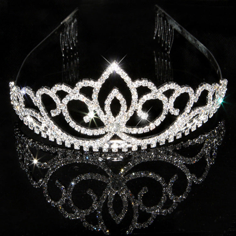 Dame Elegant Strass-Tiaras med blomsterdesign Skanto