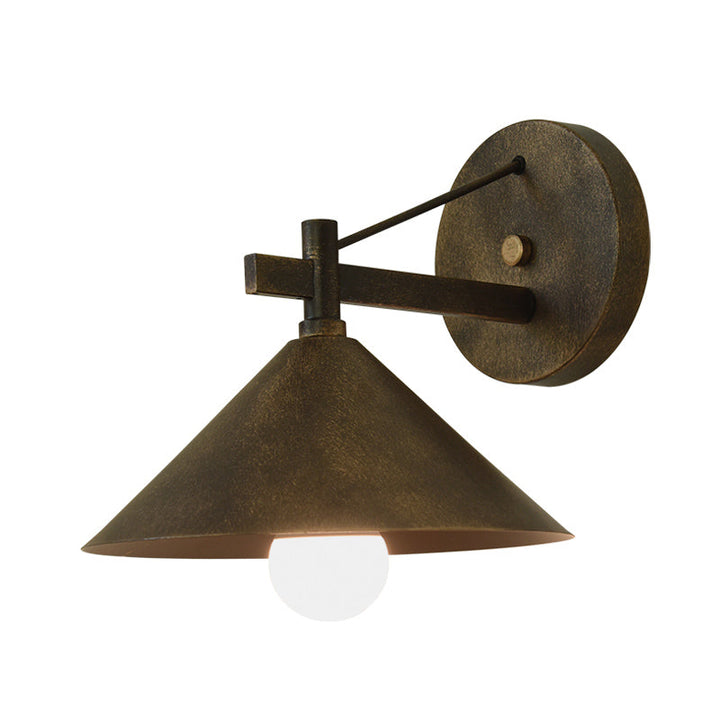 Metall Kjegle Vegg Henge Lys Vintage 1 Lys Utendørs Vegglampe Belysningsanordning i Svart/Antikk Messing/Brunert Sølv | Skanto