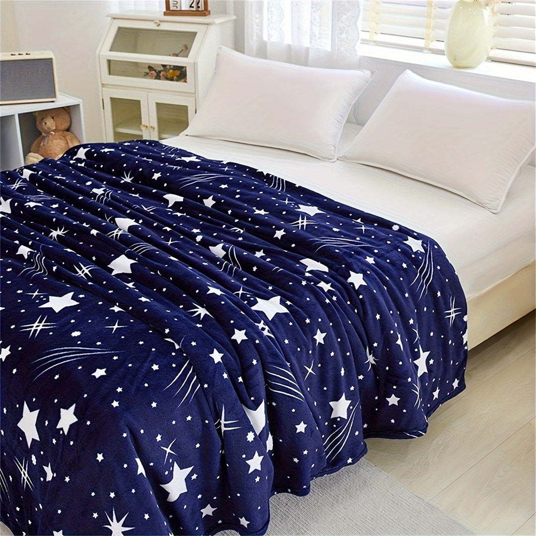 MeteorFleece – Myk Fleece Teppe med Meteor Mønster Skanto