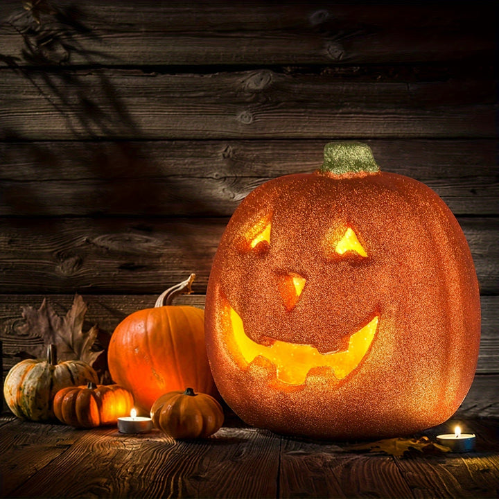 Skanto | Glødende Lysende Jack O'Lantern Halloween Dekorasjon | Batteridrevet