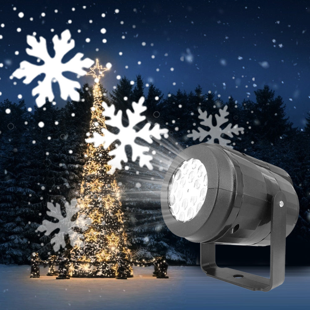 Skanto | LED Juleprojektor Snøfnugg Lys Show – Vanntett Utendørs Lampe med 16 Mønstre