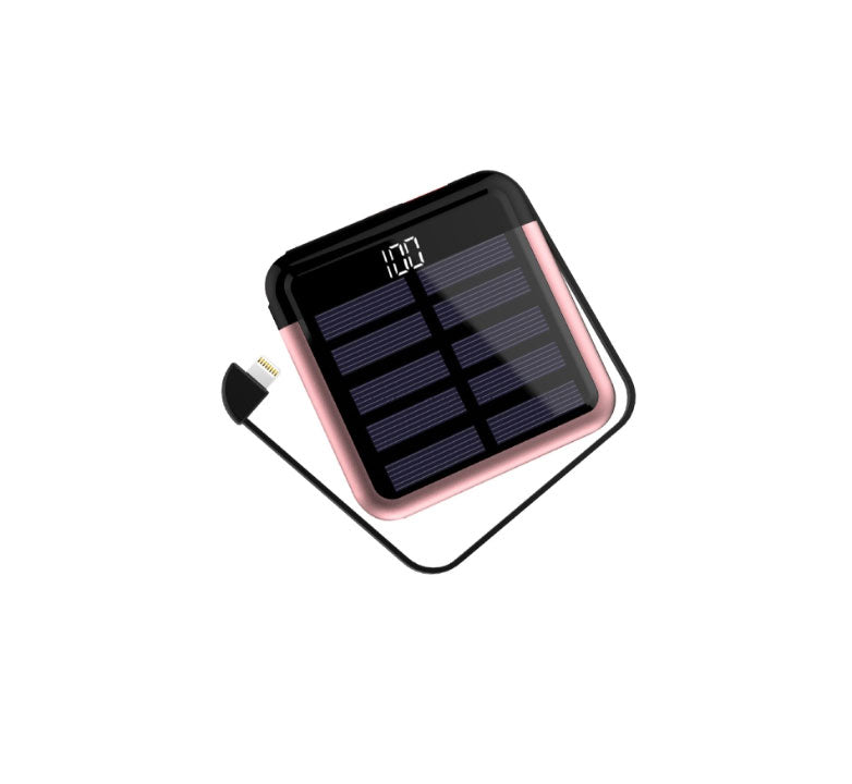 Skanto | Tinier & Thinner Solenergi Power Bank med 3-i-1 Skjult Kabel