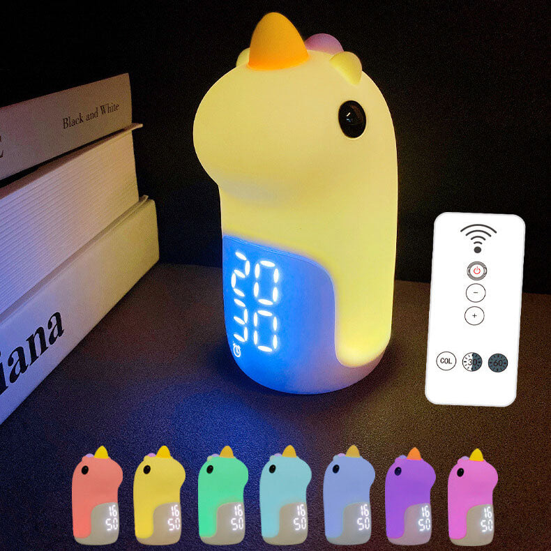Skanto | Unilora DreamLight Vekkerklokke | Enhjørning Design | Timer & LED Nattlampe | Barnerom Dekor