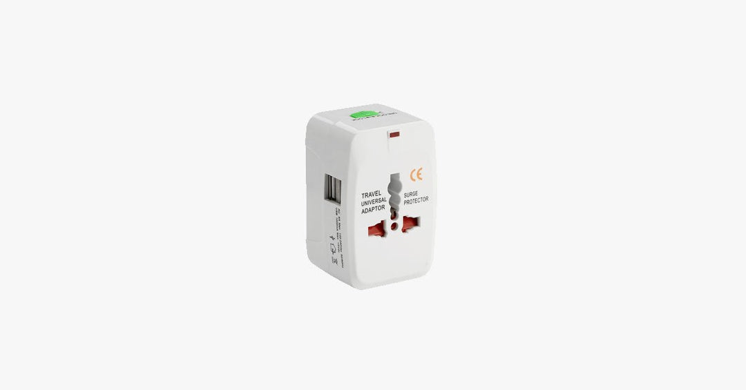 Skanto | Internasjonal pluggadapter - Alt-i-ett CE, RoHS sertifisert USB strømplugg