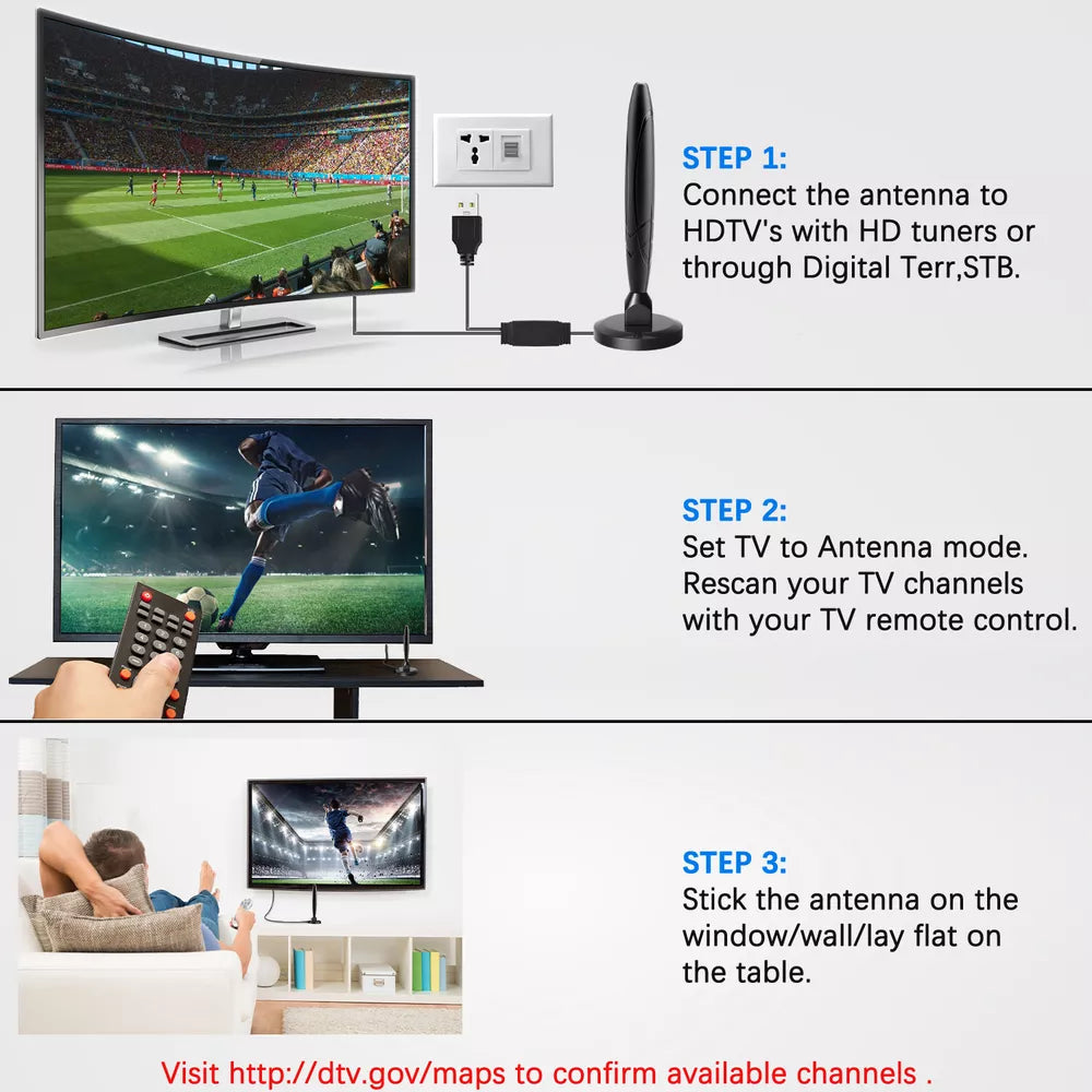 Skanto | HDTV 4K Magnetisk Digital Antenne Høyytelses Innendørs Antenne med Forsterker