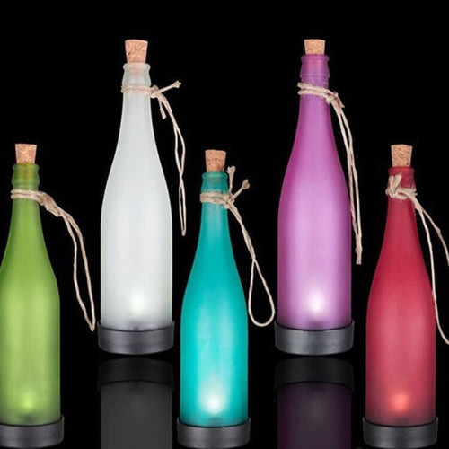Skanto | 5 Delt Solvinsflaske Lys Utendørs Dekorasjon Plast LED Hengende Lys