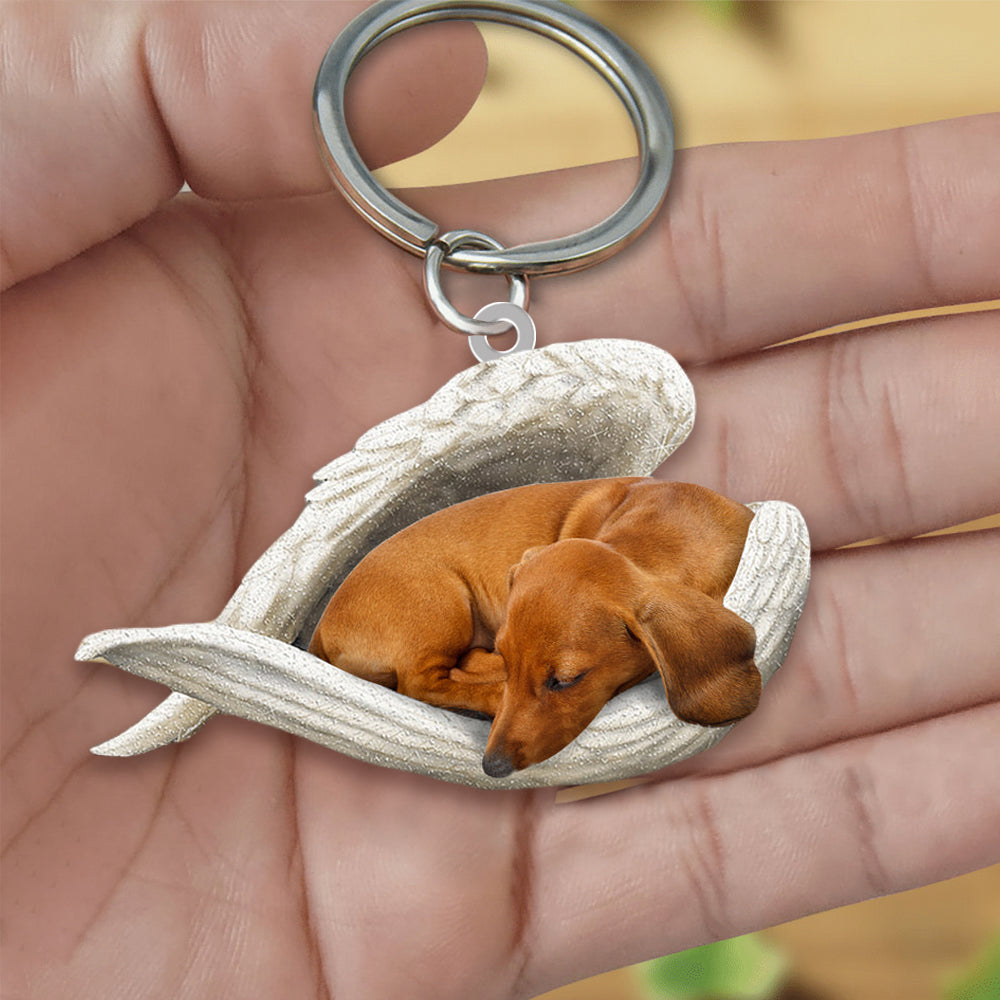 Skanto | Dachsund Sovende Engel Akryllnøkkelring
