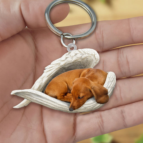 Skanto | Dachsund Sovende Engel Akryllnøkkelring