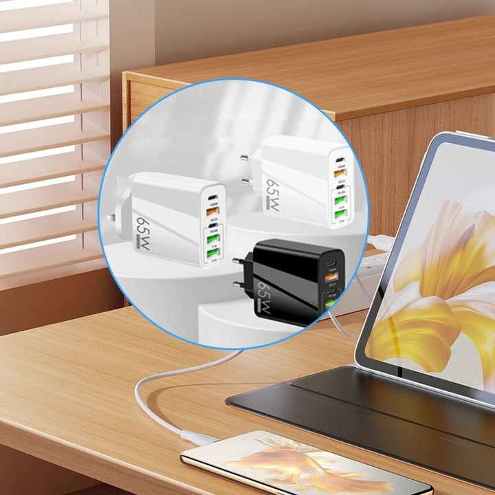 Multi-Port-Adapter 65W Hurtiglader - US-standard | Skanto