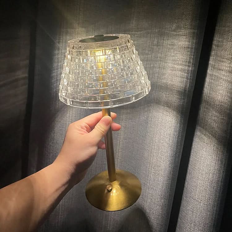 Skanto | Vintage Krystall LED Bordlampe med Justerbar Lysstyrke