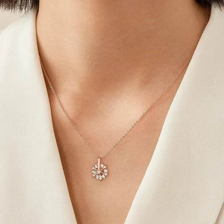 Skanto | Luksus Rhinestone Jul Snøfnugg Halskjede Gave til kvinner