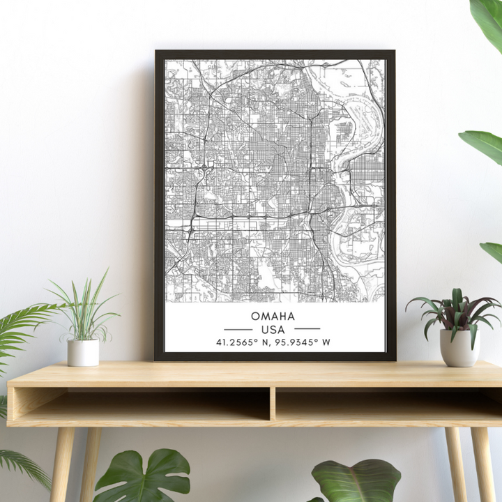 Bykart over Omaha – Lerretsbilde