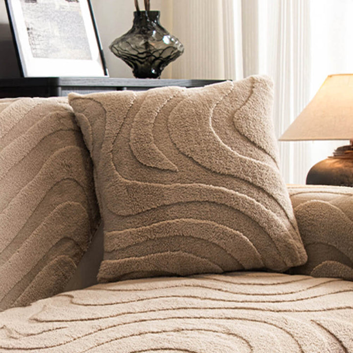 Varm Plush Bøyd Jacquard Rutsjefri Sofa Beskyttelsestrekk | Skanto
