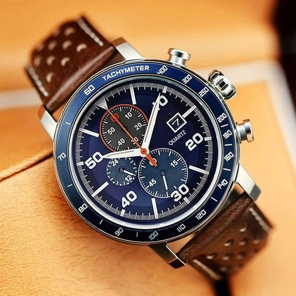 Skanto | Multifunksjonell 6-Hånd Kvarts Klokke for Menn