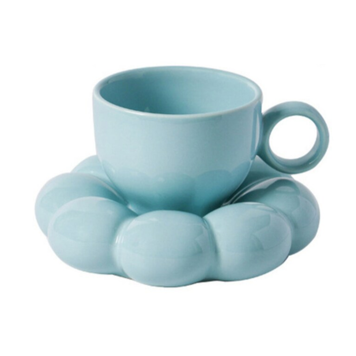 Pastell Bubble Cup med Underplate – Elegant Keramikkopp for Unik Dining | Skanto