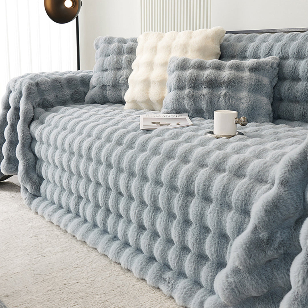 Luksus Ripple Faux Fur Sofa Deksel - Moderne, Stilig & Holdbar Sofa Beskyttelse | Skanto