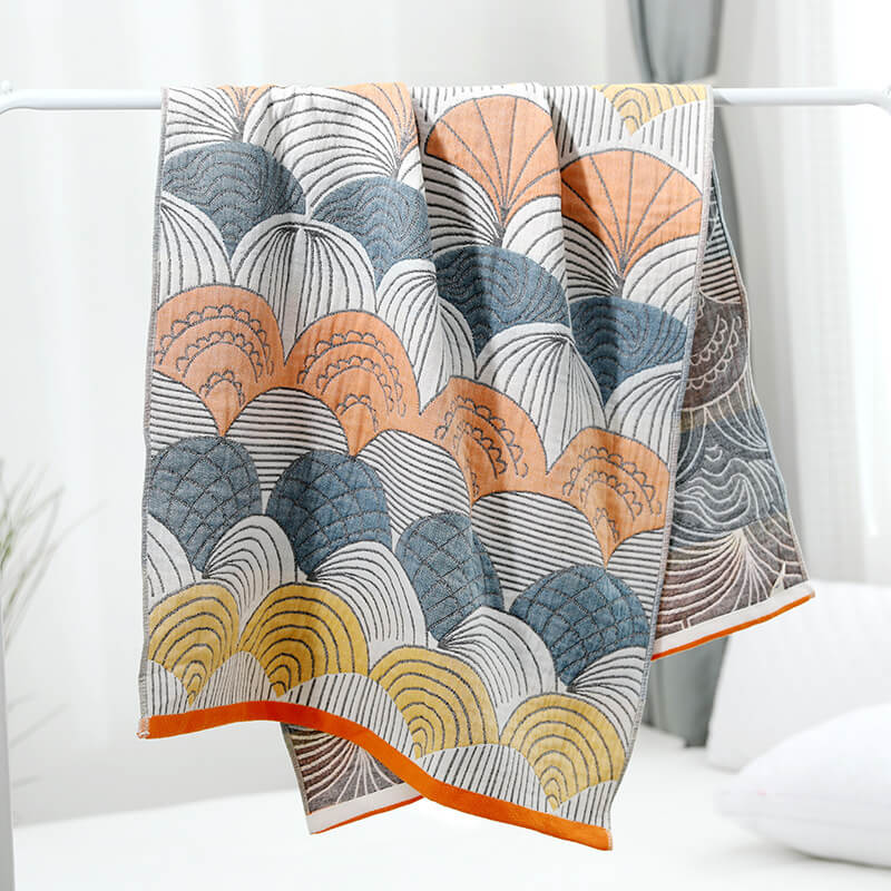 Skallprint Jacquard Bomull Håndkle 70x140cm | Skanto