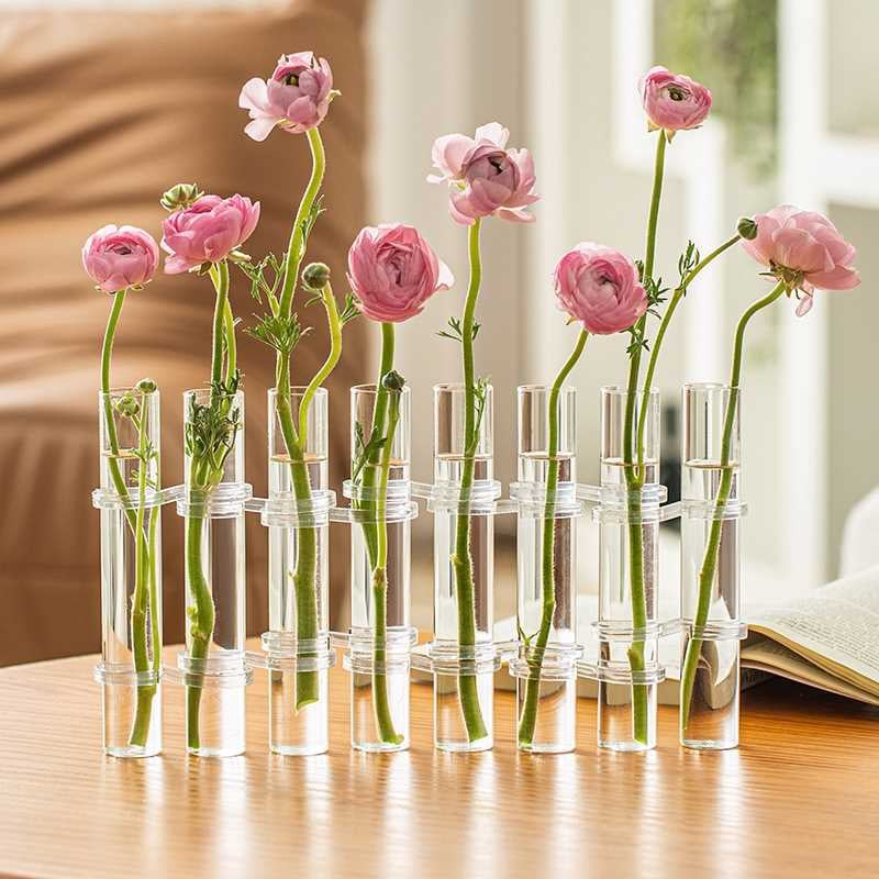 Skanto | Fleksible Blomster Vaser med Hengsler | Moderne Glassrør Vase