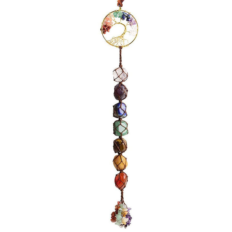 Skanto | 7 Chakra Stein Healing Crystal Livets Tre Dekorasjon
