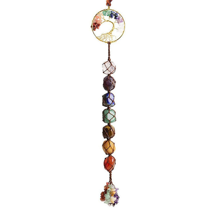 Skanto | 7 Chakra Stein Healing Crystal Livets Tre Dekorasjon