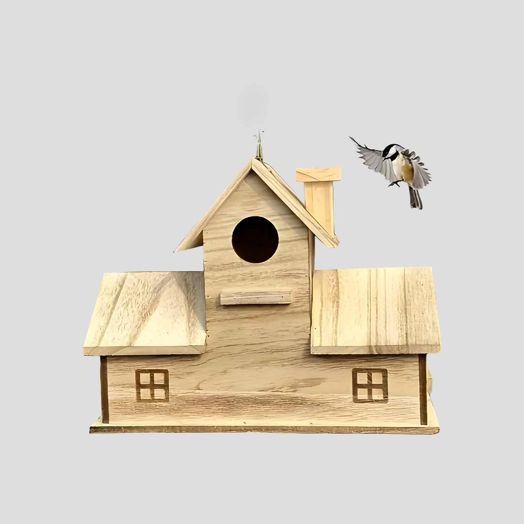 WoodlandBird Hus- Tre Hulls Hengefuglehus med 3-Hull | Skanto