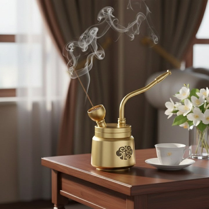 Artisan Messingrør Aromaterapi Røkelsespinner Burner