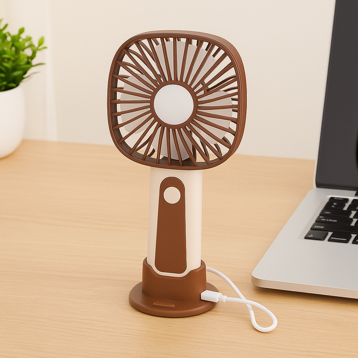 Mini Håndholdt Vifte – 3-Hastigheter USB Oppladbar | Skanto