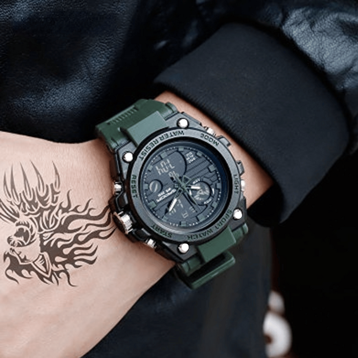 Skanto | Sporty Dual-Display Mode Multifunctional Waterproof Luminous Men's Wristwatch