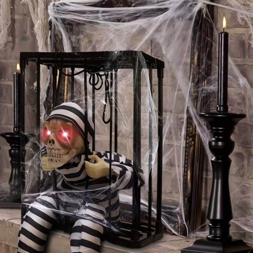 Skanto | TerrorBone Animasjon Skrikende Skjelett – Hengende Halloween Rekvisitt med Bevegelsessensor