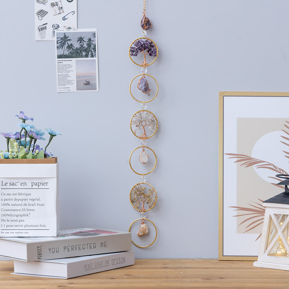 Skanto | Krystall Livets Tre 6 Ringer Veggdekor Ornament