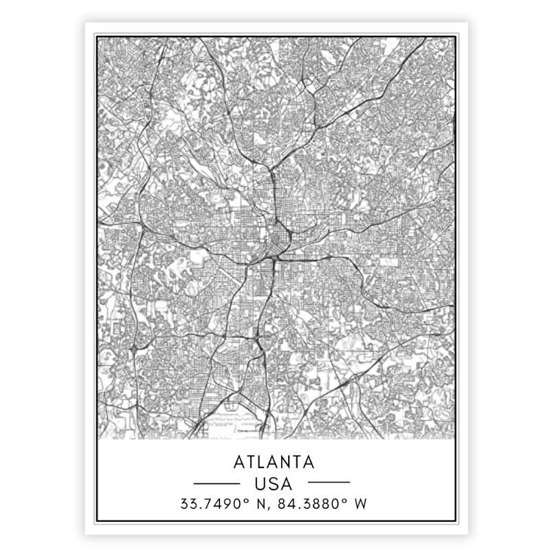 Atlanta bykart - Lerret Veggkunst Maleri | Skanto