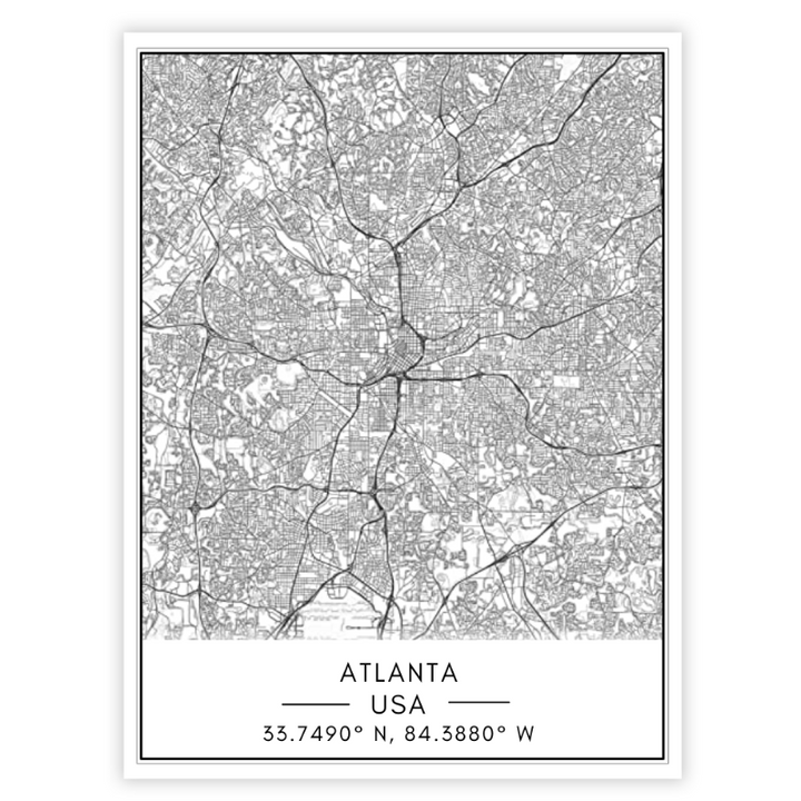 Atlanta bykart - Lerret Veggkunst Maleri | Skanto