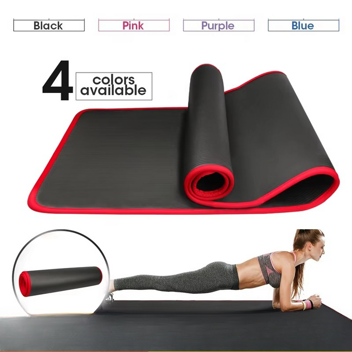 Ekstra kuk, 1 cm (0,39 Zoll) kukk, rutschfeste Gymnastik- og Yogamatte med Trageband